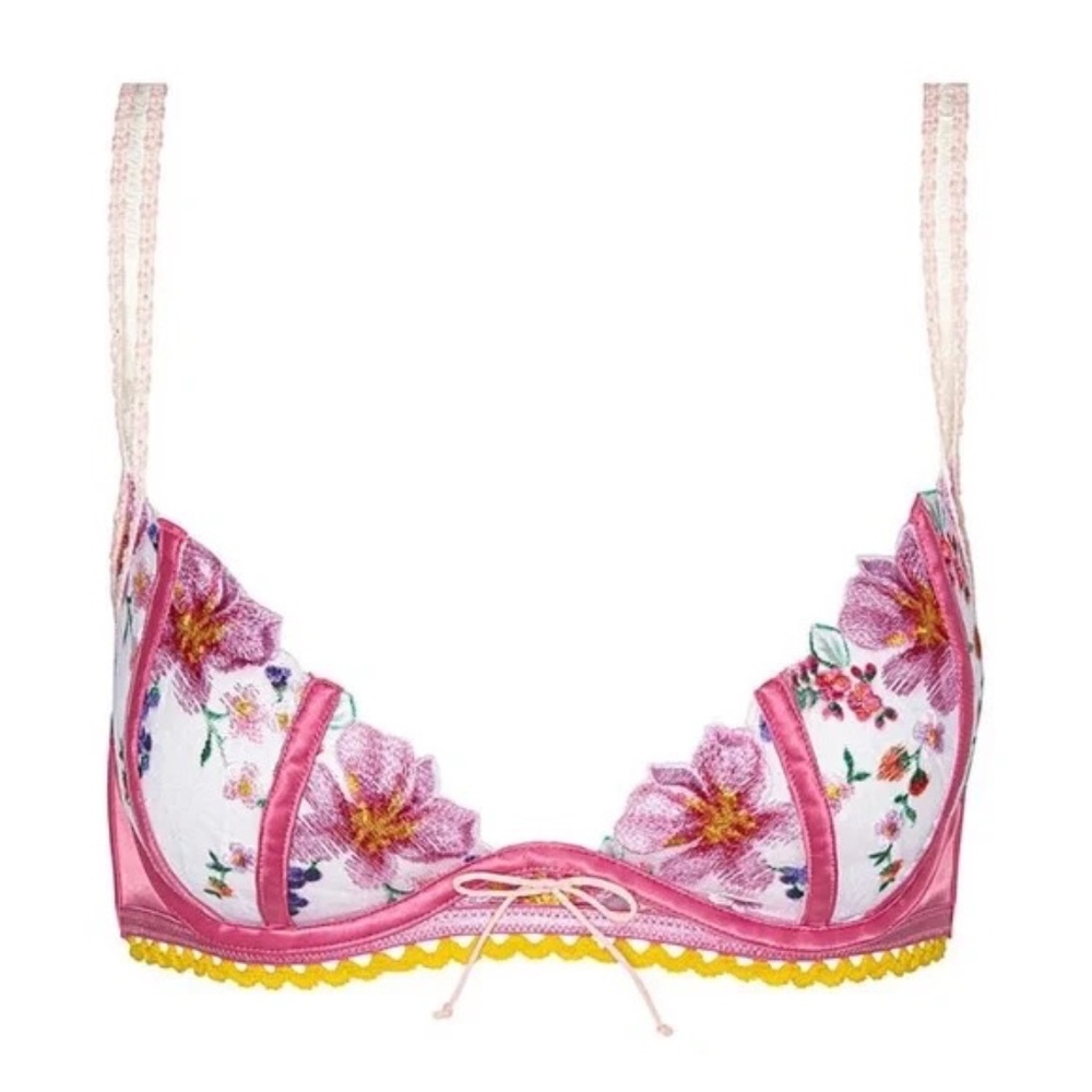 For Love And Lemons Plumeria Bouquet Bra Medium NEW - Picture 3 of 7